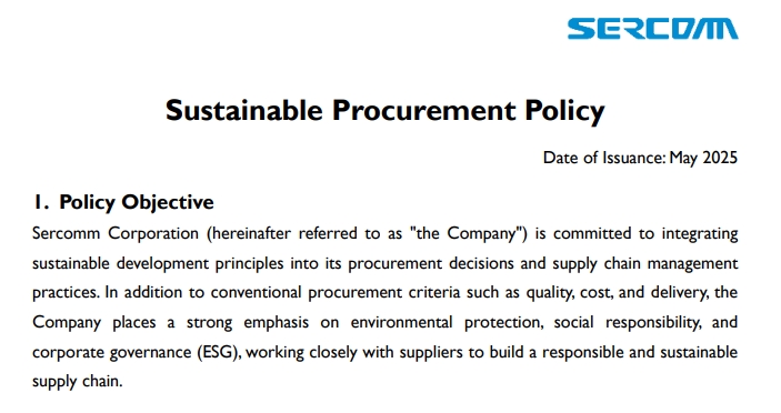 Sustainable Procurement Policy